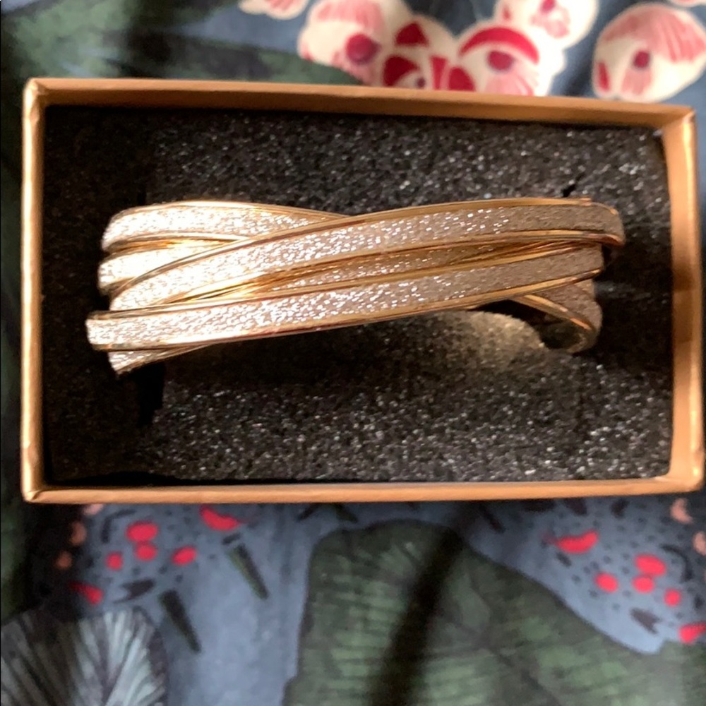 Monet Silver Sparkle and Gold Plated Bangle